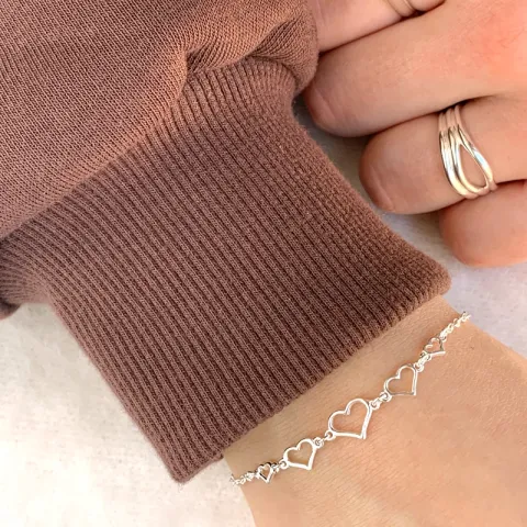 Herz Armband aus Silber und Anhänger aus Silber