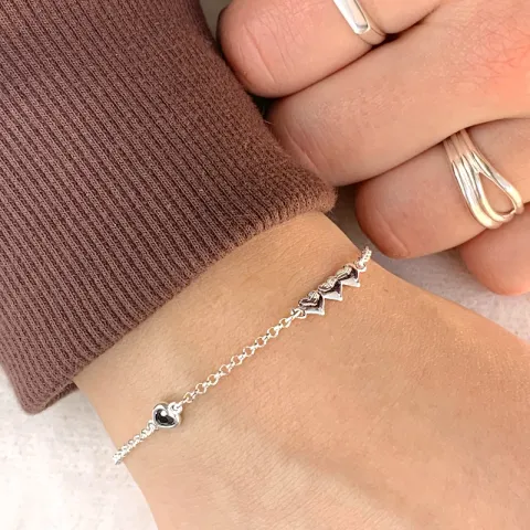 Herz Armband aus Silber und Anhänger aus Silber