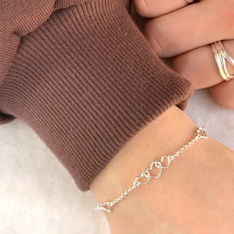 Herz Armband aus Silber und Anhänger aus Silber