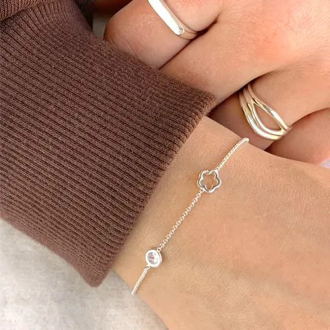 Blumen Armband aus Silber und Anhänger aus Silber