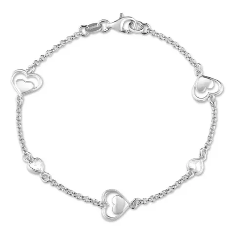 Herz Armband aus Silber und Marguerite Anhänger aus Silber