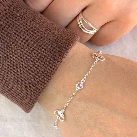 Herz Armband aus Silber und Marguerite Anhänger aus Silber