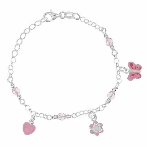 pink Kinderarmband aus Silber und Anhänger aus Silber