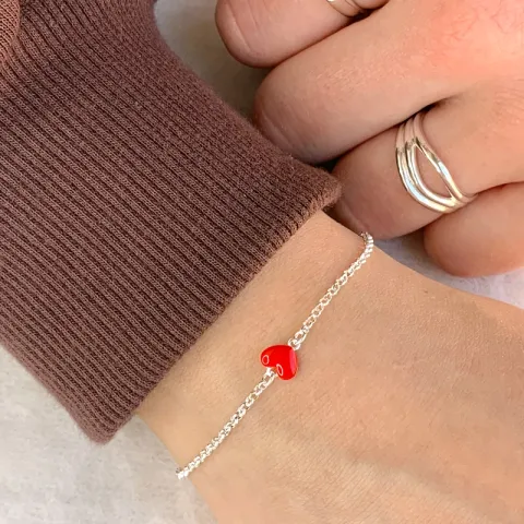 Herz Armband aus Silber und Anhänger aus Silber