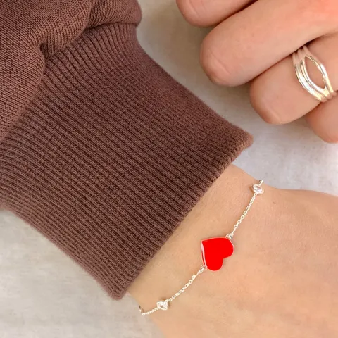 Herz Armband aus Silber und Anhänger aus Silber