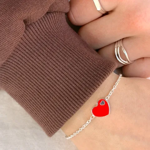 Herz Armband aus Silber und Anhänger aus Silber