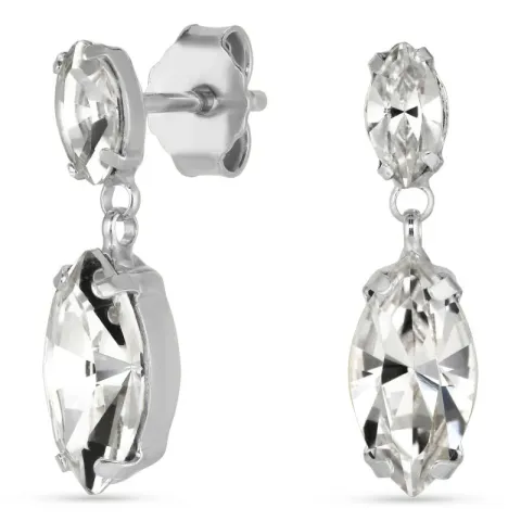 lange ovalen Ohrringe in Silber