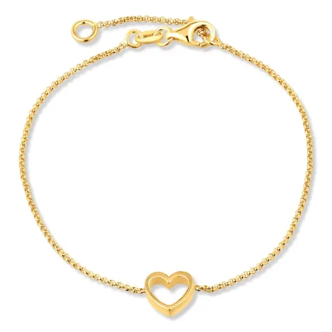 Herz Armband aus vergoldetem Sterlingsilber und Anhänger aus vergoldetem Sterlingsilber