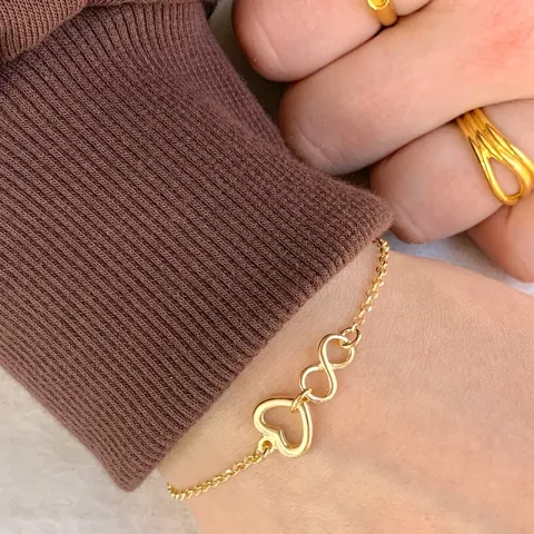 Herz Armband aus vergoldetem Sterlingsilber und Anhänger aus vergoldetem Sterlingsilber