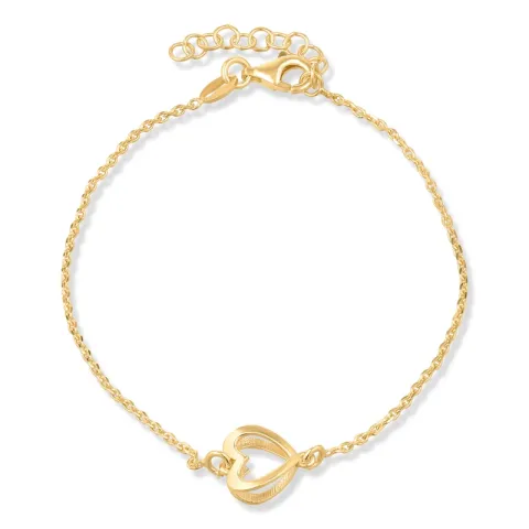 Herz Armband aus vergoldetem Sterlingsilber und Anhänger aus vergoldetem Sterlingsilber