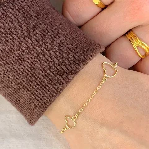 Herz Armband aus vergoldetem Sterlingsilber und Anhänger aus vergoldetem Sterlingsilber