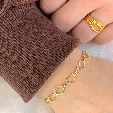 Herz Armband aus vergoldetem Sterlingsilber und Anhänger aus vergoldetem Sterlingsilber