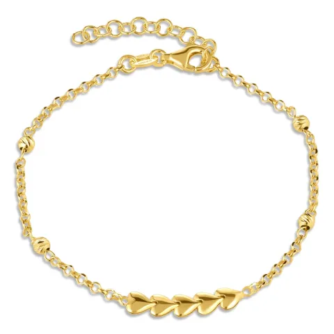 Herz Armband aus vergoldetem Sterlingsilber und Anhänger aus vergoldetem Sterlingsilber