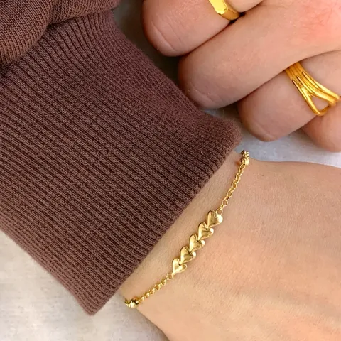 Herz Armband aus vergoldetem Sterlingsilber und Anhänger aus vergoldetem Sterlingsilber