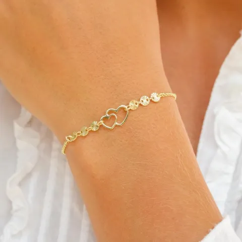 Herz Armband aus vergoldetem Sterlingsilber und Anhänger aus vergoldetem Sterlingsilber