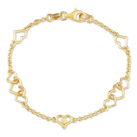 Herz Armband aus vergoldetem Sterlingsilber und Anhänger aus vergoldetem Sterlingsilber