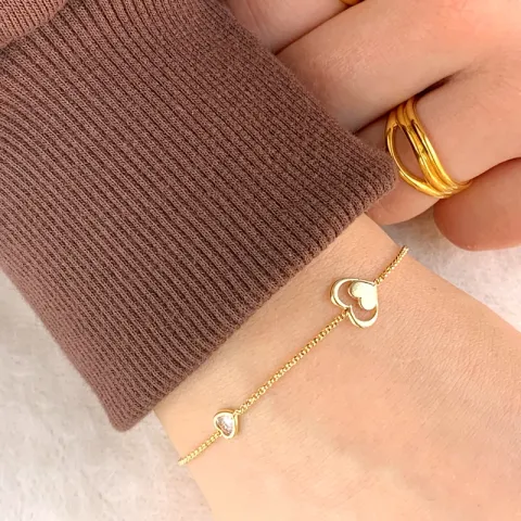 Herz Armband aus vergoldetem Sterlingsilber und Anhänger aus vergoldetem Sterlingsilber