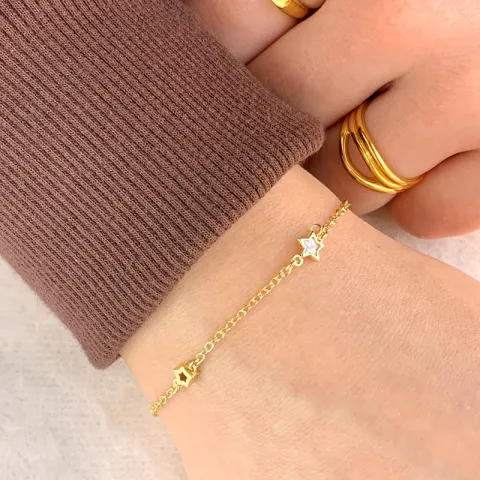 Stern Armband aus vergoldetem Sterlingsilber und Anhänger aus vergoldetem Sterlingsilber