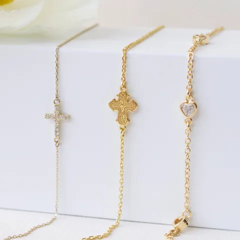 Herz Armband aus vergoldetem Sterlingsilber und Anhänger aus vergoldetem Sterlingsilber