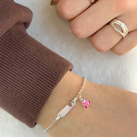 Teddybär Kinderarmband aus Silber und Anhänger aus Silber