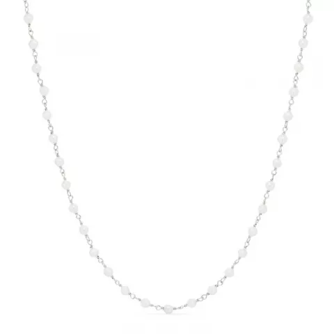 runder weißem Perle Halskette aus Silber 40 cm plus 5 cm x 3,3 mm
