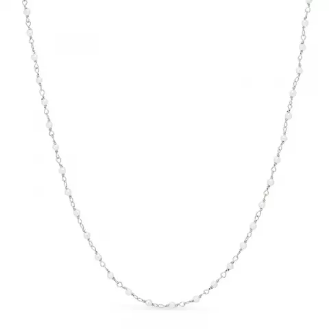 runder weißem Perle Halskette aus Silber 40 cm plus 5 cm x 2,7 mm