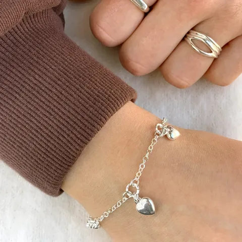 Herz Armband aus Silber und Anhänger aus Silber