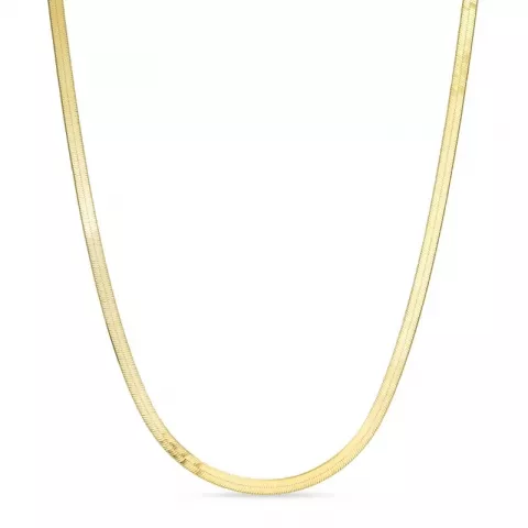 Flach Schlangenhalskette aus vergoldetem Sterlingsilber 40 plus 5 cm x 