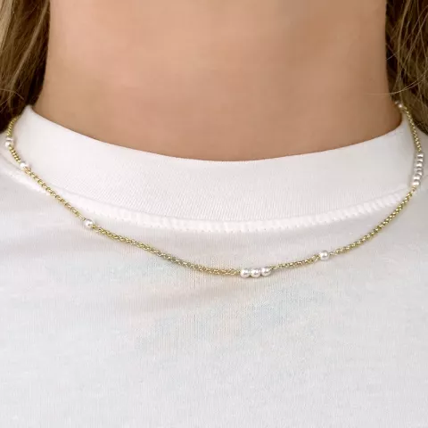 Halskette aus vergoldetem Sterlingsilber 40 plus 5 cm x 3,0 mm