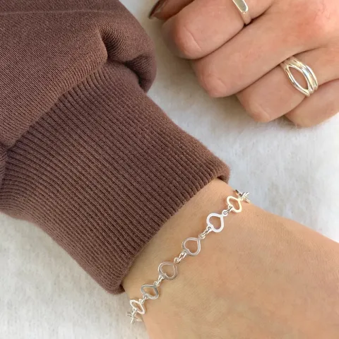 Herz Armband aus Silber und Anhänger aus Silber
