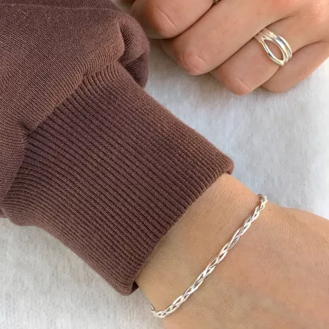 Geflochtenes Armband aus Silber  x 2,4 mm