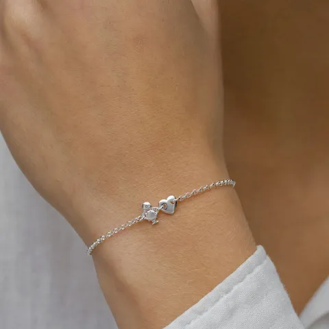 familie Armband aus Silber und Herz - Tochter aus Silber