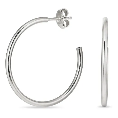 30 mm Halbkreolen in Silber