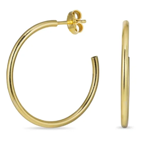 30 mm Halbkreolen in vergoldetem Silber