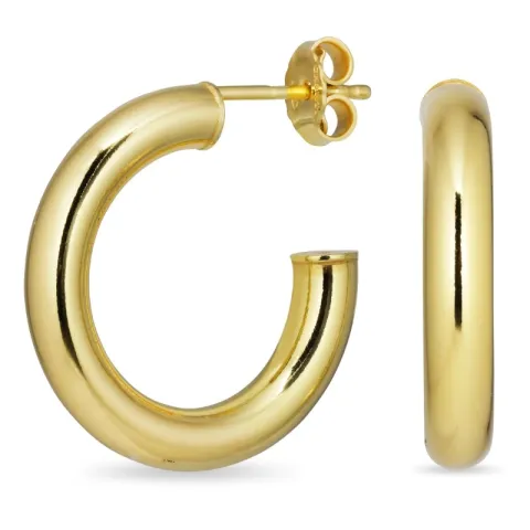 20 mm Halbkreolen in vergoldetem Silber