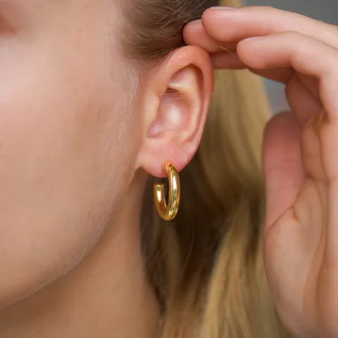 20 mm Halbkreolen in vergoldetem Silber