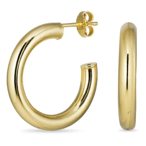 25 mm Halbkreolen in vergoldetem Silber