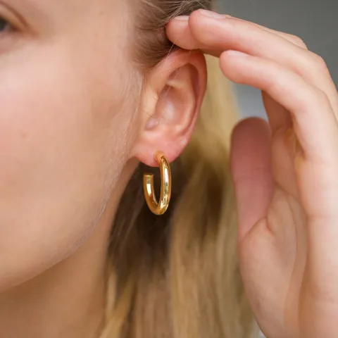 25 mm Halbkreolen in vergoldetem Silber