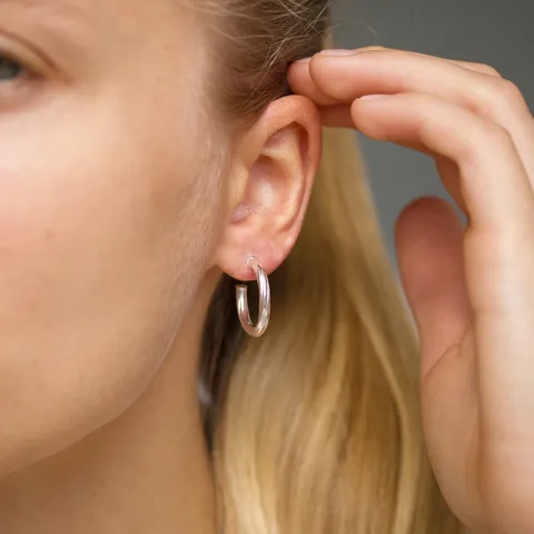 20 mm Halbkreolen in Silber