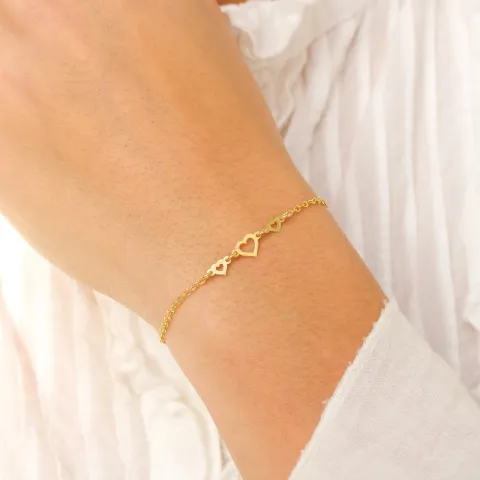 Herz Armband aus vergoldetem Sterlingsilber
