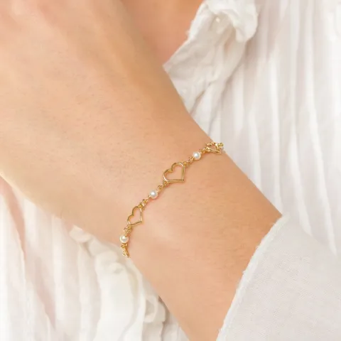 Herz Armband aus vergoldetem Sterlingsilber