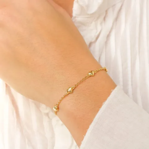 Herz Armband aus vergoldetem Sterlingsilber