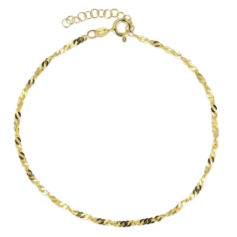 Fußkette aus vergoldetem Sterlingsilber 24 + 3 cm x  