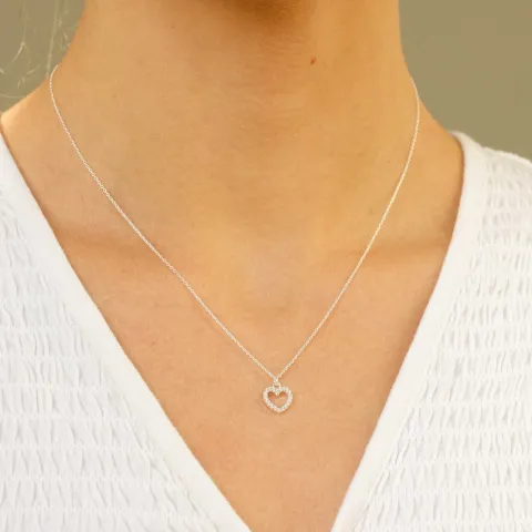 Herz Zirkon Halskette aus Silber