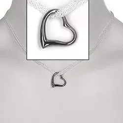 Halskette aus Silber und Anhänger aus schwarzes rhodiniertes Silber