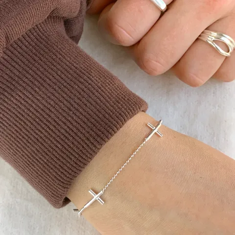 Kreuz Armband aus Silber und Anhänger aus Silber