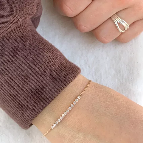 Ankerarmband aus rosa beschichtetem Silber