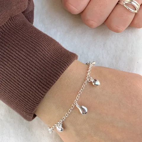 Herz Armband aus Silber und Anhänger aus Silber