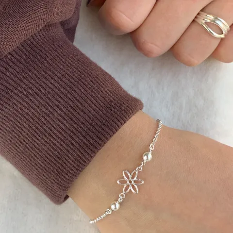 Blumen Kinderarmband aus Silber