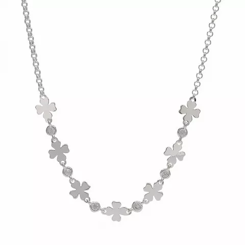 Einfacher Kleeblatt Halskette aus Silber